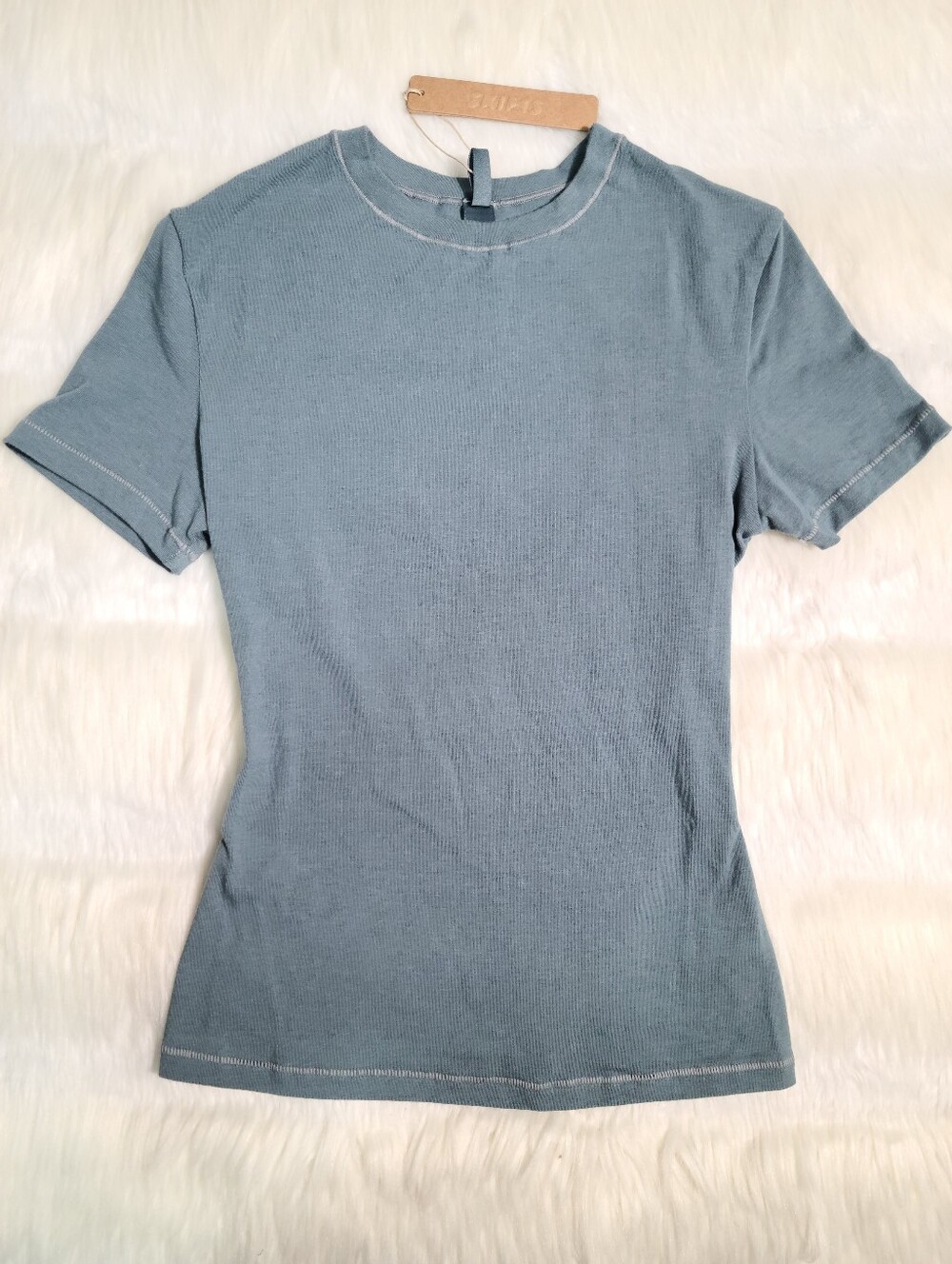SKIMS Cotton Jersey T-shirt Blue Kyanite Women XS NEW